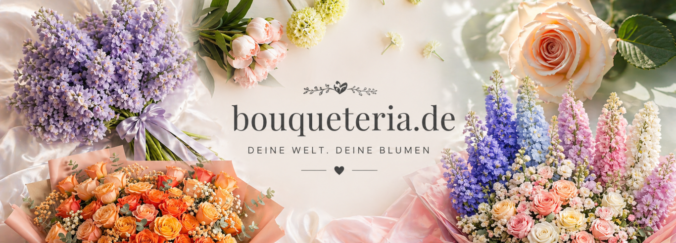 Bunte Blumensträuße in verschiedenen Arrangements zur Bestellung für Pfingsten.